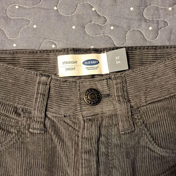 Old Navy gray straight corduroy pants size 5T NWT - Picture 2 of 5